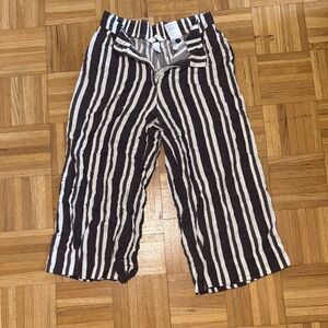 H&M Brown and White Striped Pants